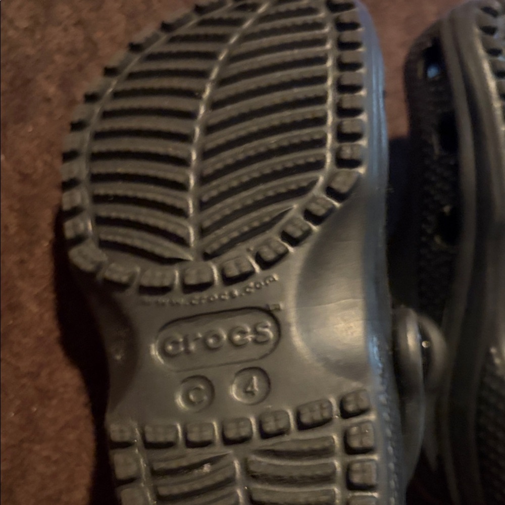Infant Black CrocsShoes with Fun Jibbitz - Picture 5 of 6